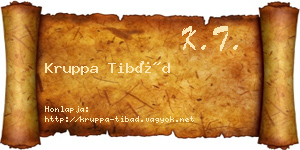 Kruppa Tibád névjegykártya